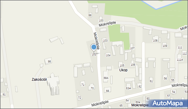 Mokrelipie, Mokrelipie, 101, mapa Mokrelipie