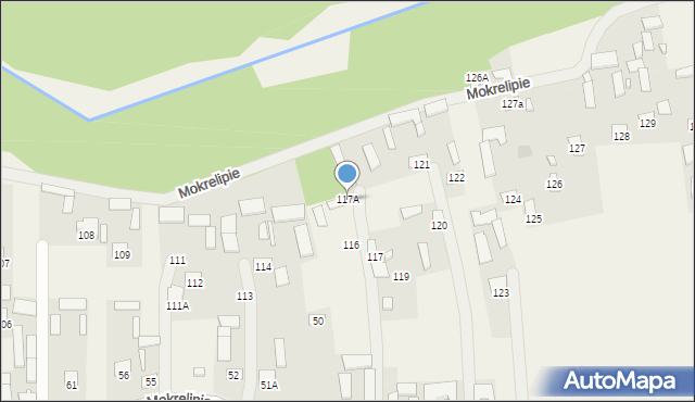 Mokrelipie, Mokrelipie, 117A, mapa Mokrelipie