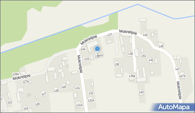 Mokrelipie, Mokrelipie, 135, mapa Mokrelipie