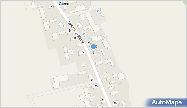 Mokrsko Górne, Mokrsko Górne, 28, mapa Mokrsko Górne