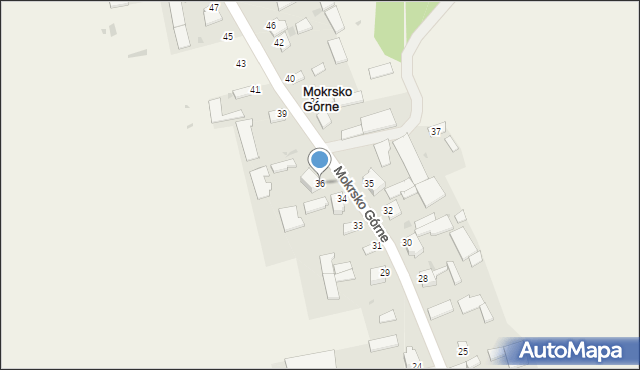 Mokrsko Górne, Mokrsko Górne, 36, mapa Mokrsko Górne
