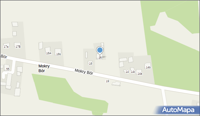 Mokry Bór, Mokry Bór, 15, mapa Mokry Bór