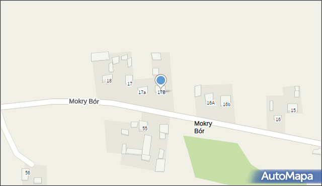 Mokry Bór, Mokry Bór, 17B, mapa Mokry Bór