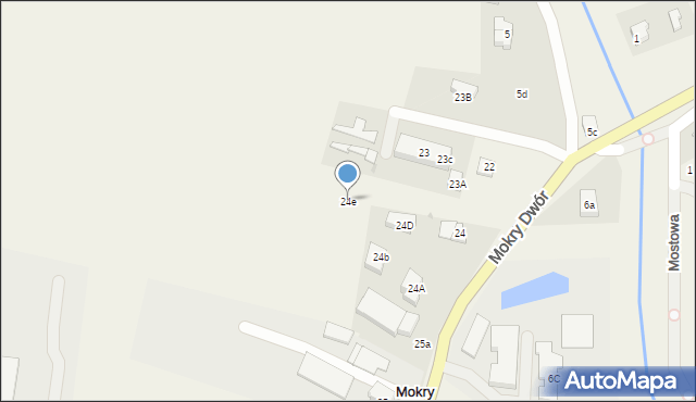 Mokry Dwór, Mokry Dwór, 24e, mapa Mokry Dwór