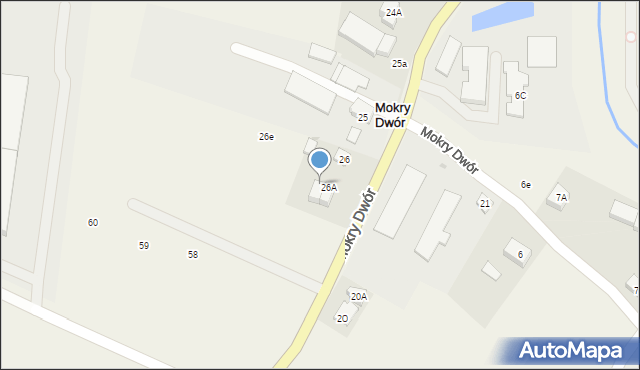 Mokry Dwór, Mokry Dwór, 26b, mapa Mokry Dwór