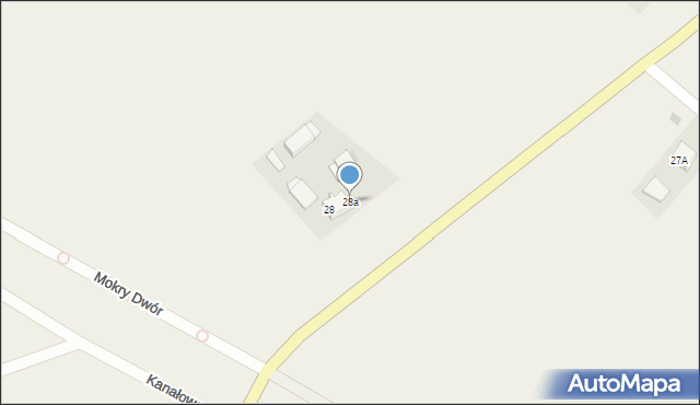 Mokry Dwór, Mokry Dwór, 28a, mapa Mokry Dwór