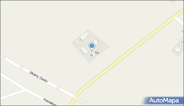 Mokry Dwór, Mokry Dwór, 28b, mapa Mokry Dwór
