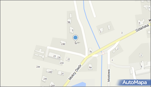 Mokry Dwór, Mokry Dwór, 5d, mapa Mokry Dwór