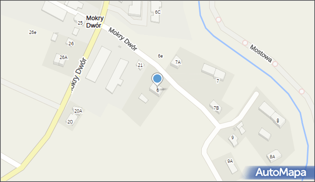 Mokry Dwór, Mokry Dwór, 6, mapa Mokry Dwór