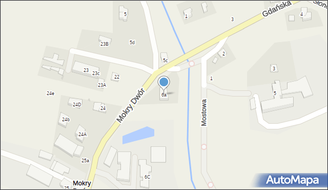 Mokry Dwór, Mokry Dwór, 6a, mapa Mokry Dwór