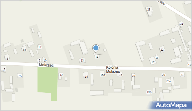 Mokrzec, Mokrzec, 14a, mapa Mokrzec