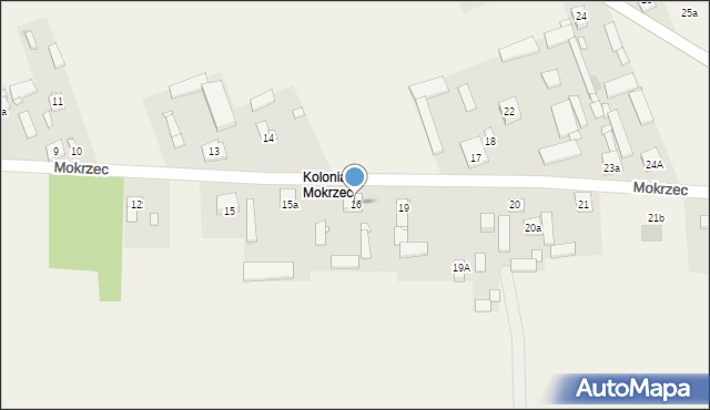 Mokrzec, Mokrzec, 16, mapa Mokrzec