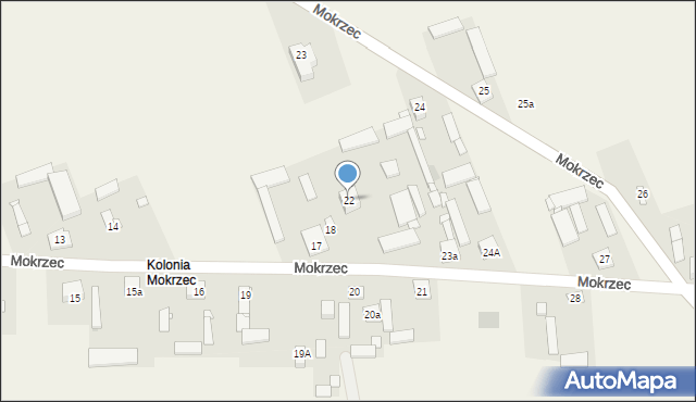 Mokrzec, Mokrzec, 22, mapa Mokrzec