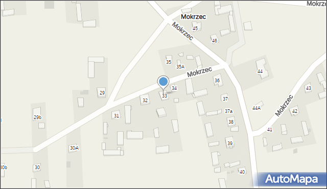 Mokrzec, Mokrzec, 33a, mapa Mokrzec