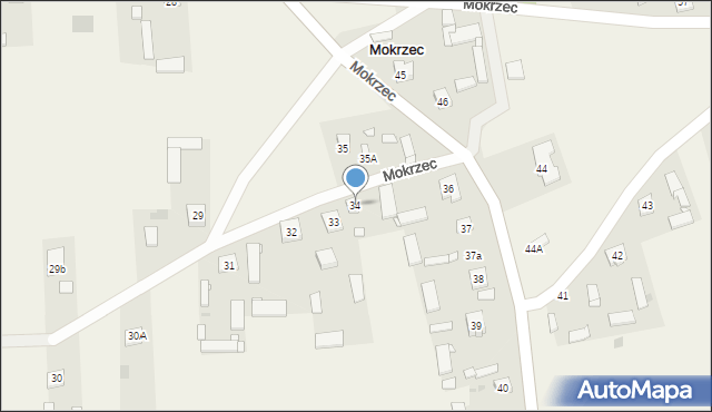 Mokrzec, Mokrzec, 34, mapa Mokrzec