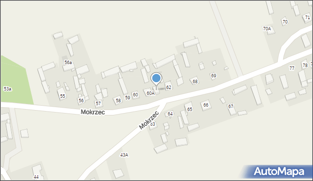 Mokrzec, Mokrzec, 61, mapa Mokrzec