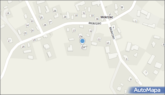 Mokrzec, Mokrzec, 12A, mapa Mokrzec