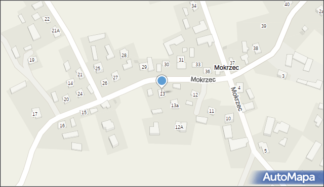Mokrzec, Mokrzec, 13, mapa Mokrzec