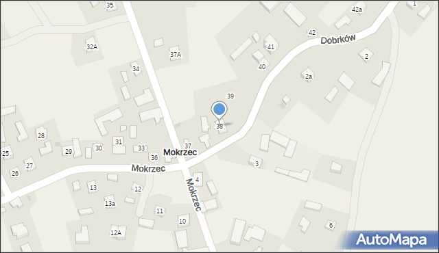 Mokrzec, Mokrzec, 38, mapa Mokrzec