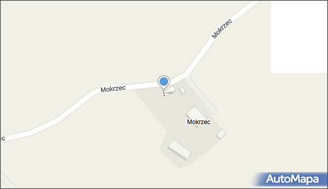 Mokrzec, Mokrzec, 1, mapa Mokrzec