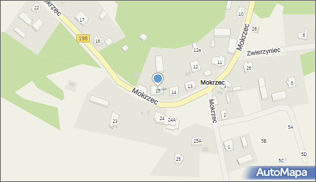 Mokrzec, Mokrzec, 15, mapa Mokrzec