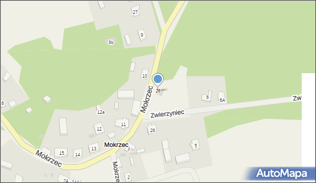 Mokrzec, Mokrzec, 28, mapa Mokrzec