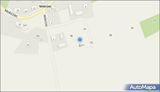 Mokrzec, Mokrzec, 5C, mapa Mokrzec