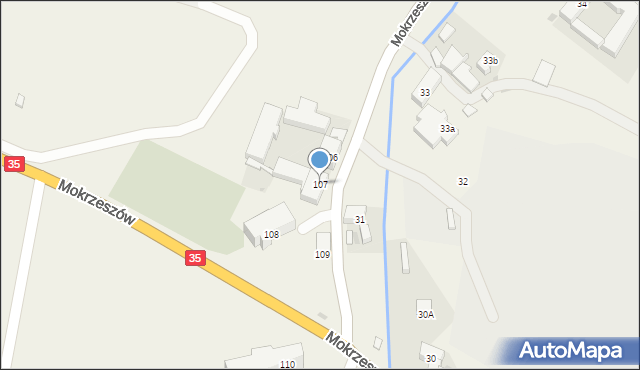 Mokrzeszów, Mokrzeszów, 107, mapa Mokrzeszów