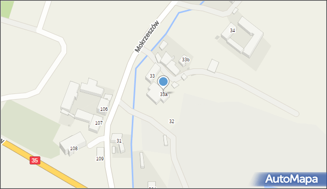 Mokrzeszów, Mokrzeszów, 33a, mapa Mokrzeszów