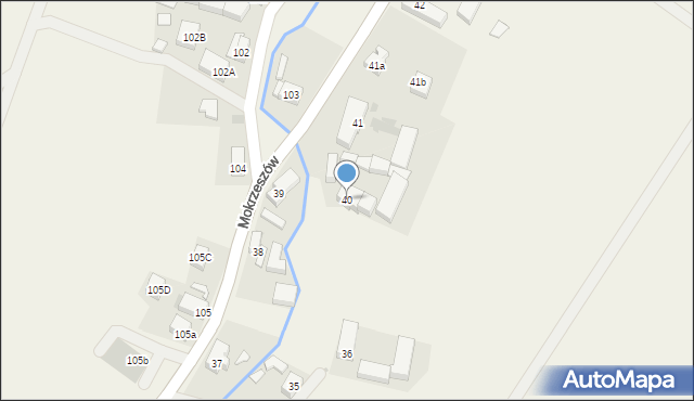 Mokrzeszów, Mokrzeszów, 40, mapa Mokrzeszów