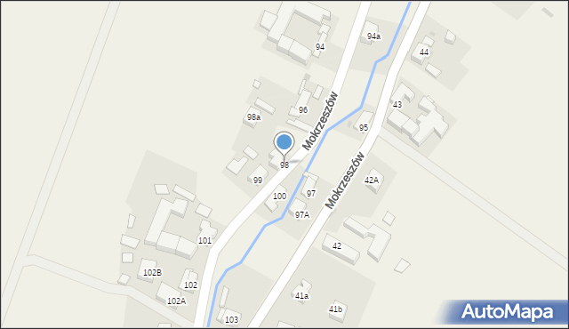 Mokrzeszów, Mokrzeszów, 98, mapa Mokrzeszów