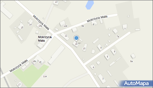 Mokrzyca Mała, Mokrzyca Mała, 11, mapa Mokrzyca Mała