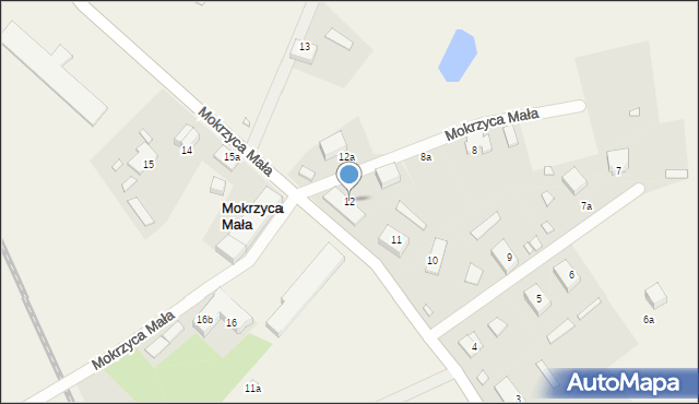 Mokrzyca Mała, Mokrzyca Mała, 12, mapa Mokrzyca Mała