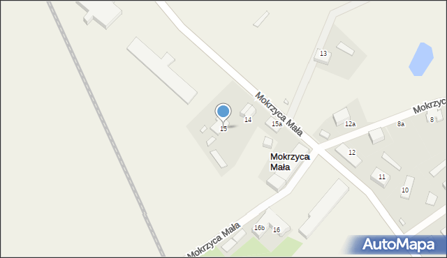 Mokrzyca Mała, Mokrzyca Mała, 15, mapa Mokrzyca Mała