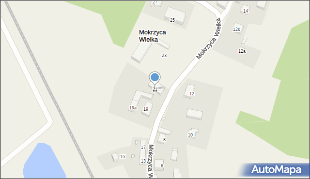 Mokrzyca Wielka, Mokrzyca Wielka, 21, mapa Mokrzyca Wielka