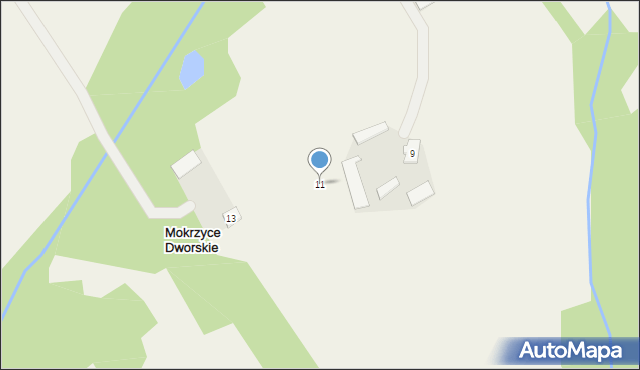 Mokrzyce Dworskie, Mokrzyce Dworskie, 11, mapa Mokrzyce Dworskie