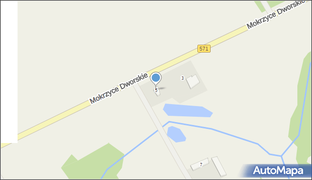Mokrzyce Dworskie, Mokrzyce Dworskie, 5, mapa Mokrzyce Dworskie