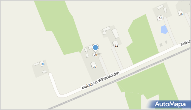 Mokrzyce Włościańskie, Mokrzyce Włościańskie, 28, mapa Mokrzyce Włościańskie