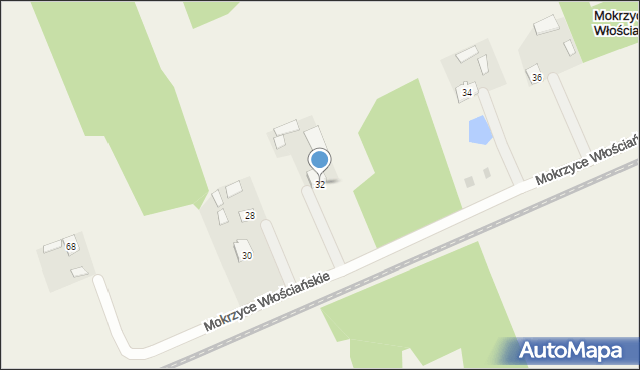 Mokrzyce Włościańskie, Mokrzyce Włościańskie, 32, mapa Mokrzyce Włościańskie