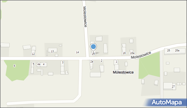 Molestowice, Molestowice, 15, mapa Molestowice