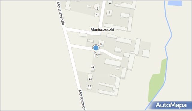 Moniuszeczki, Moniuszeczki, 10, mapa Moniuszeczki