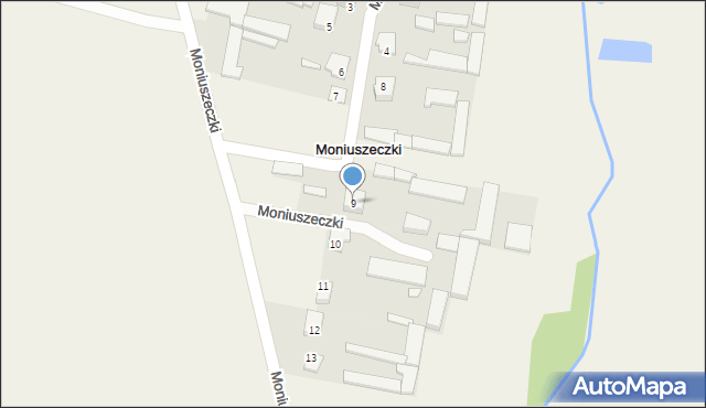 Moniuszeczki, Moniuszeczki, 9, mapa Moniuszeczki