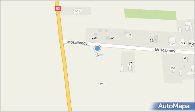 Mościbrody, Mościbrody, 17f, mapa Mościbrody