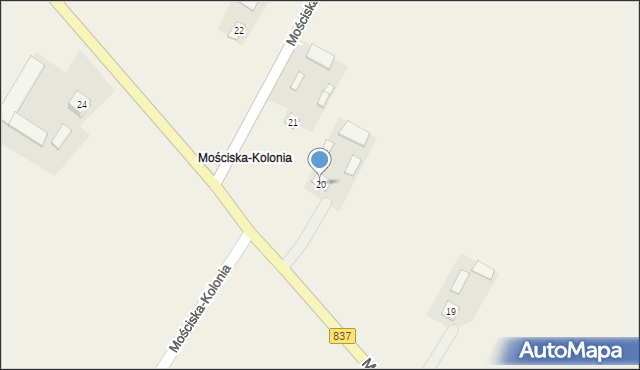 Mościska-Kolonia, Mościska-Kolonia, 20, mapa Mościska-Kolonia