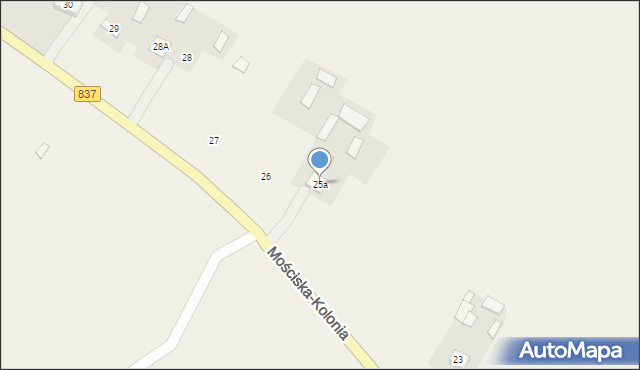 Mościska-Kolonia, Mościska-Kolonia, 25a, mapa Mościska-Kolonia