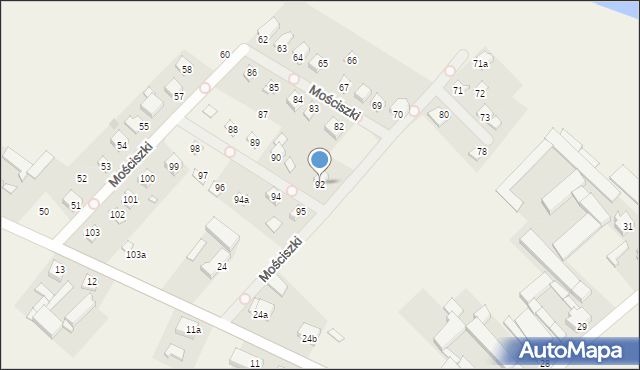 Mościszki, Mościszki, 92, mapa Mościszki