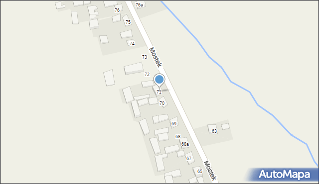 Mostek, Mostek, 71, mapa Mostek
