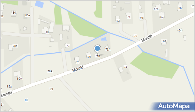 Mostki, Mostki, 75b, mapa Mostki