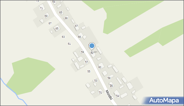 Mostki, Mostki, 62, mapa Mostki