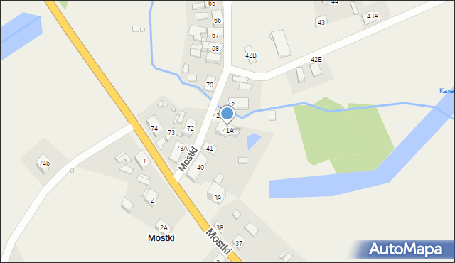 Mostki, Mostki, 41A, mapa Mostki